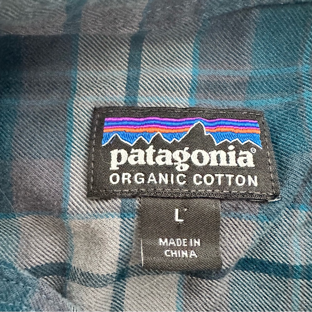 PATAGONIA Buckshot Organic Long Sleeve Button Down Plaid Shirt Men’s Size Large - Picture 4 of 8